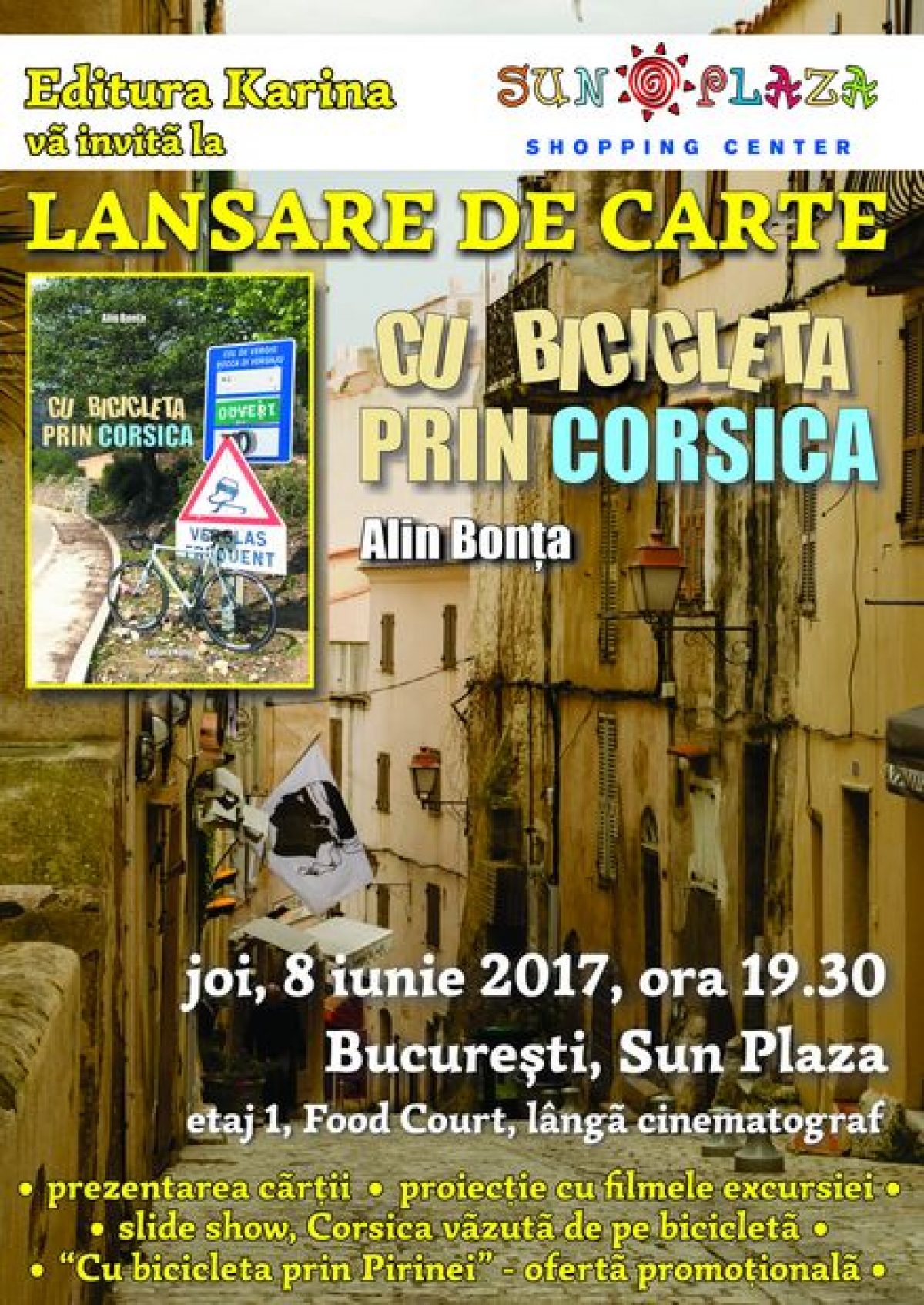 Lansare de carte. „Cu bicicleta prin Corsica”