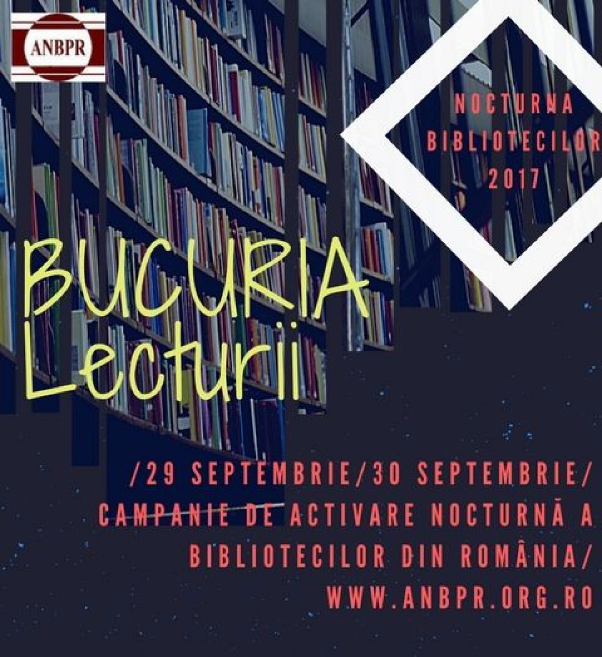 Noaptea albă a bibliotecilor, între 29 şi 30 septembrie